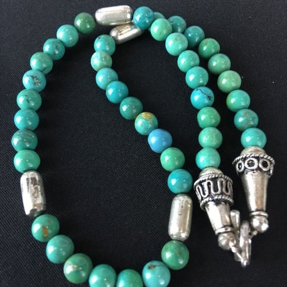 Native American Turquoise and Sterling Necklace - Picture 8 of 8
